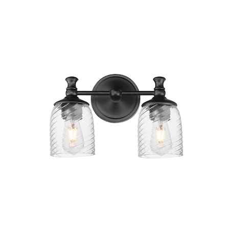 Maxim Lighting Swirl 2-Light Wall Sconce, Black 21352CRBK